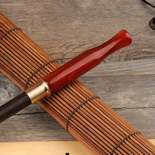 Старый стиль чистый медный сухой дым мешок для котла мужчина из сандалового дерева с твердым деревом с твердым деревом Длинной агат рот табак, дым с борьбой с табаком