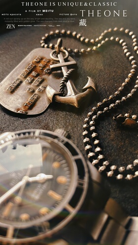 THEONE罕见古董孤品二战美军纯银船锚军牌海军海魂风格美式复古