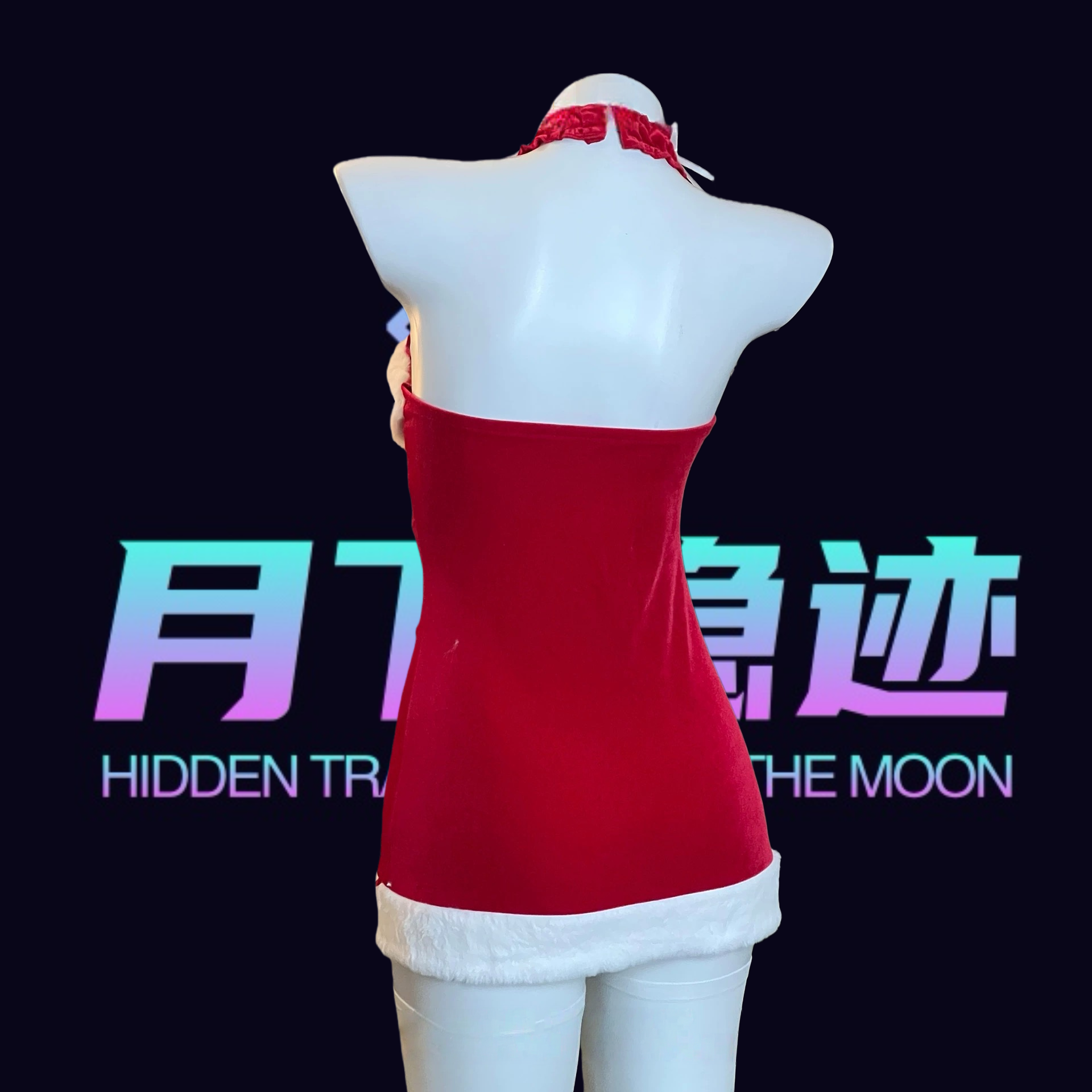 月下隐迹圣诞节氛围感穿搭丝绒抹胸红色连衣裙女修身约会套装短裙,淘宝优惠券,粉丝福利购,淘宝优惠卷