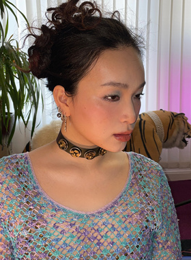 小众个性重工项圈项链皮黄铜男女