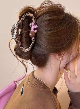 大号发量多鲨鱼夹高级感中号蝴蝶结抓夹大号亚克力简约发夹女头饰