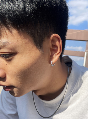 欧美镶钻锆石纯银男女高级感耳环