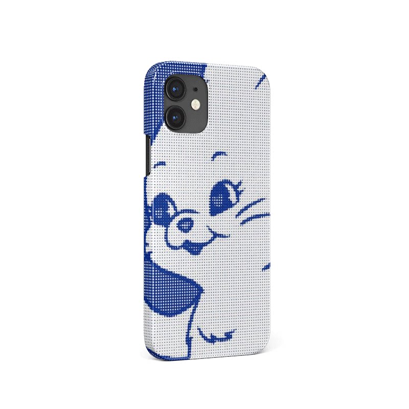 原创小众可爱像素蓝兔子iPhone16promax菲林苹果15手机壳苹果14pro亮面13适用于华为mate60pro