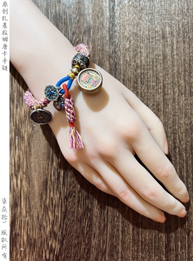 925纯银指尖微非遗热贡扎基拉姆唐卡手链柒焱原创藏式唐卡手绳