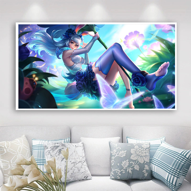 公孙离花间舞十字绣新款线绣王者荣耀皮肤卧室小幅贴满砖5d钻石画