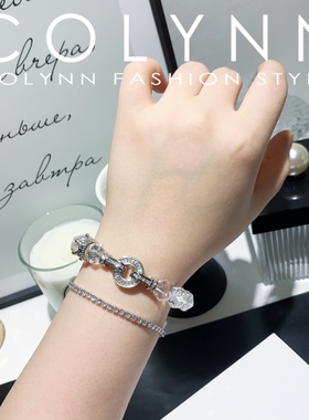 COLYNN超闪刻面白水晶手链