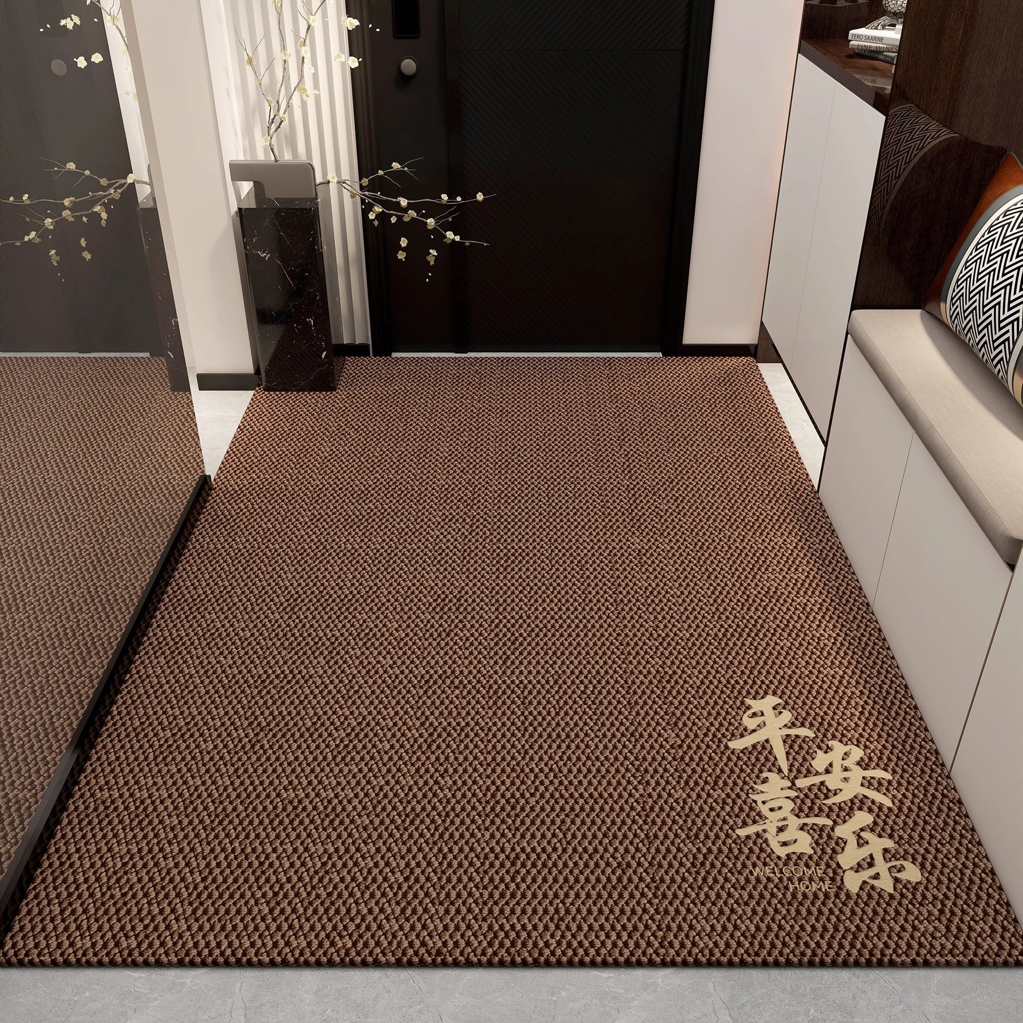 出入平安入户门地垫防滑耐脏脚垫玄关地毯复古纯色门厅进门口门垫,淘宝优惠券,粉丝福利购,淘宝优惠卷