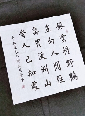送方外上人书法定制手写真迹孤云将野鹤字画田楷欧楷书法作品挂画