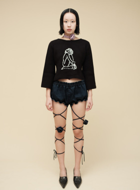 紫色玫瑰花铆钉choker项圈