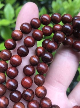 老挝红酸枝木108颗木珠佛珠手链