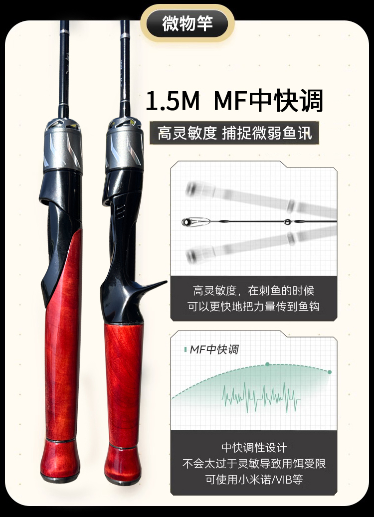 微物路亚竿杆马口竿UL鱼竿UL富士FUJI单竿枪直柄全套杰城獨鲅木柄 - 图0