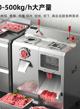 志高商用切肉机绞肉机全自动鲜肉