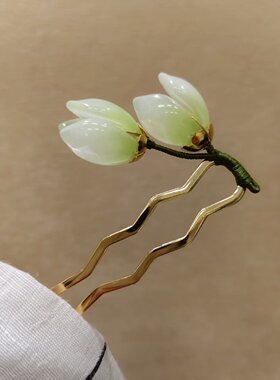 郁金香花朵发簪女日常盘发