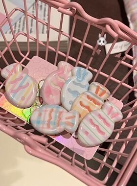 少女奶油色糖果色发夹
