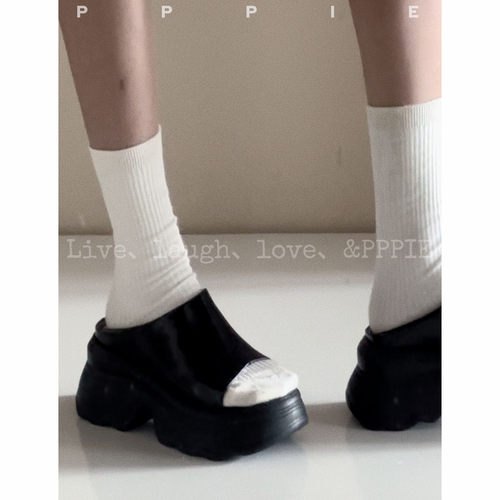 PPPIE 海浪回忆6cm舒适透气真皮厚底拖鞋 - 图2