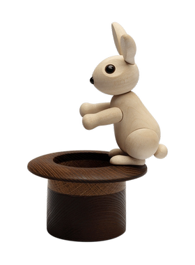 芬兰代购 Spring Copenhagen可爱魔术帽小兔子木质桌面小摆件装饰