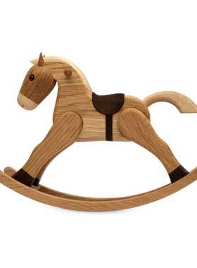芬兰代购Spring Copenhagen北欧摇摇木马橡木质桌面摆件玄关装饰