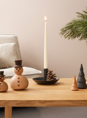 芬兰Spring Copenhagen雪人圣诞树橡木质手工桌面摆件玄关装饰