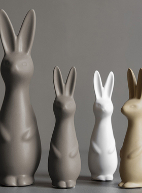 丹麦代购 DBKD 北欧瑞典可爱复活节陶瓷兔子书房餐桌面装饰摆件