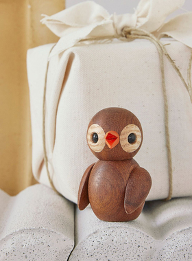 芬兰代购Spring Copenhagen超可爱小鸟木质手工桌面摆件玄关装饰