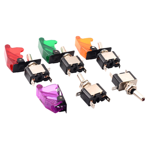 ASW-07D钮子开关 带LED灯汽车改装开关 保护盖 12V20A摇臂开关 - 图3
