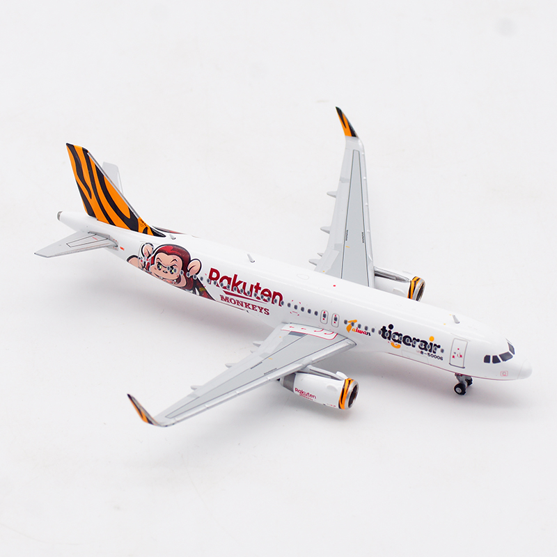 JC Wings 1:400台虎遊樂猿老虎航空 A320 B-50006合金飞机模型-图2