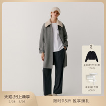 ICICLEs and womens clothing autumn and winter style wool double-sided knit with a grain button fur collar coat