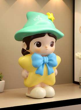 卡通魔法师只进不出存钱罐摆件