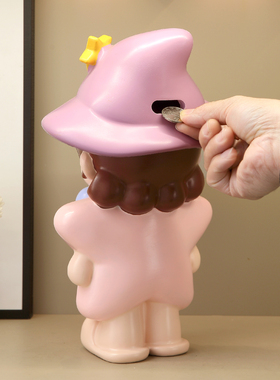 可爱魔法师只进不出储蓄罐摆件