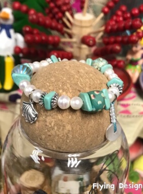 圆珍珍小绿 手链 珠子手环 设计风 可定制 flying design