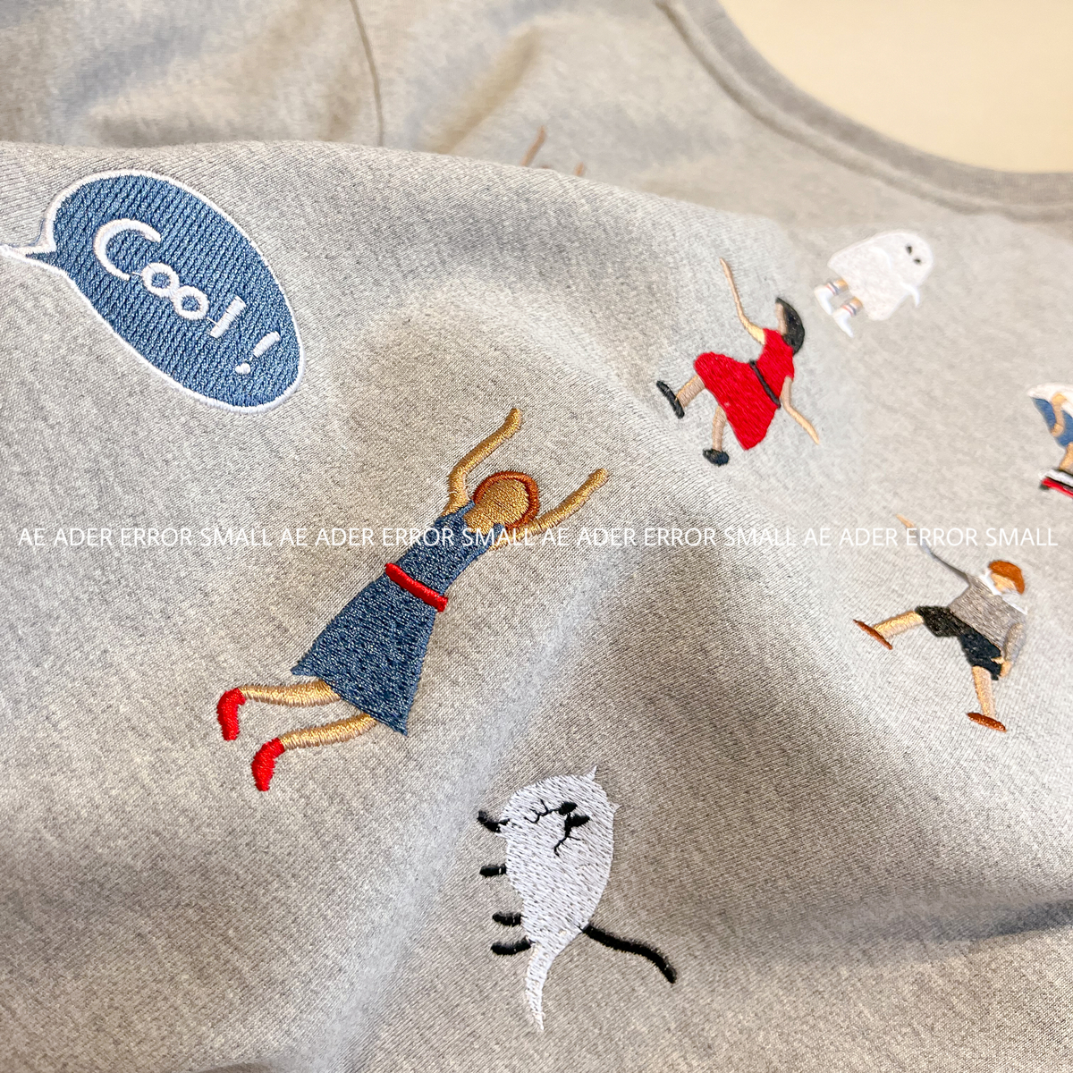 ader error small刺绣卡通小人短袖t恤夏季宽松纯棉圆领男女情侣 - 图2