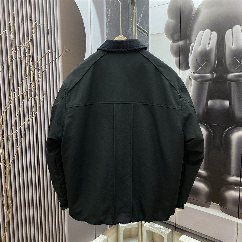 Spring minimalist lapel zipper short warm men's cotton coat