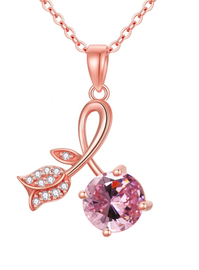 S925银玫瑰花邂逅浪漫优雅DIY定制生辰石吊坠