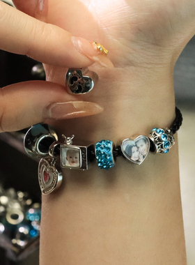 潘系列S925银定制情侣照片手链