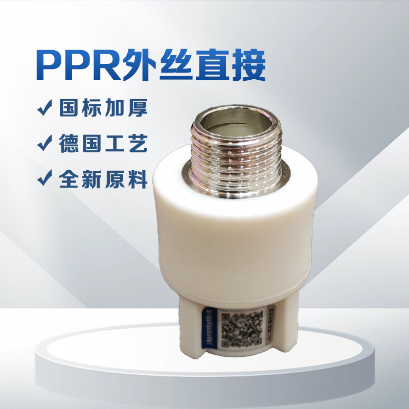 抗冻PPR水管配件4分20外丝直接6分25外牙螺丝变径接头1寸32灰绿白 - 图0