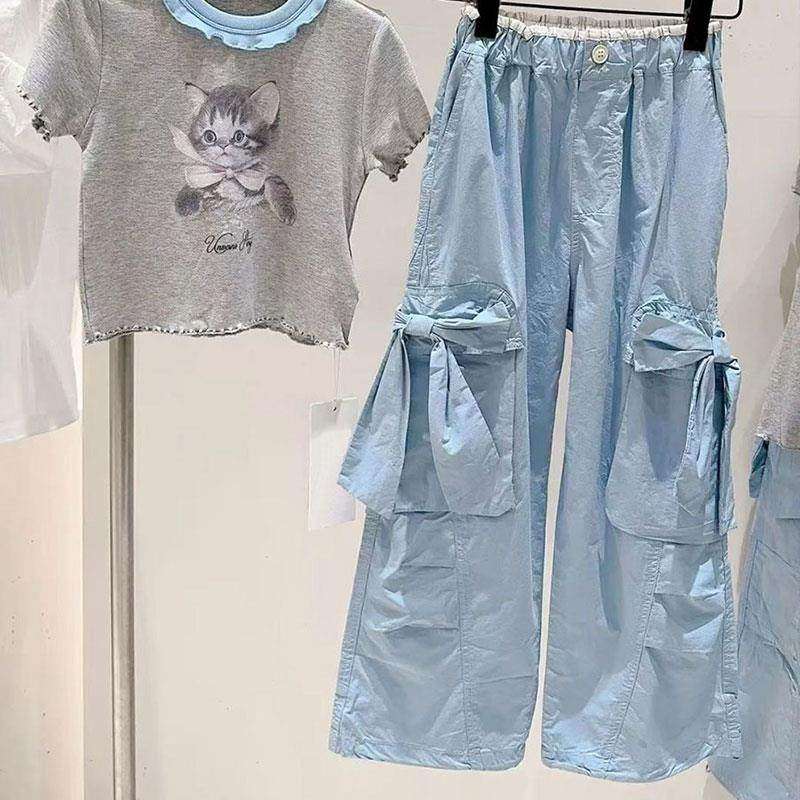 女童短袖T恤儿童上衣夏装2025新款卡通打底衫女孩灰色休闲衣服炸1,淘宝优惠券,粉丝福利购,淘宝优惠卷