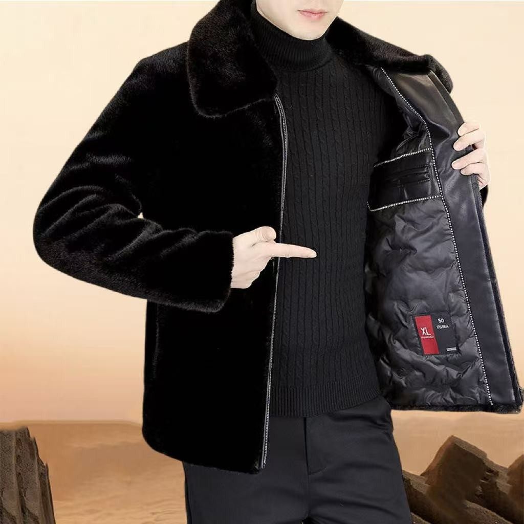 貂皮外套男冬季新款海宁皮草貂毛大衣皮毛一体水貂绒夹克男士整貂,淘宝优惠券,粉丝福利购,淘宝优惠卷