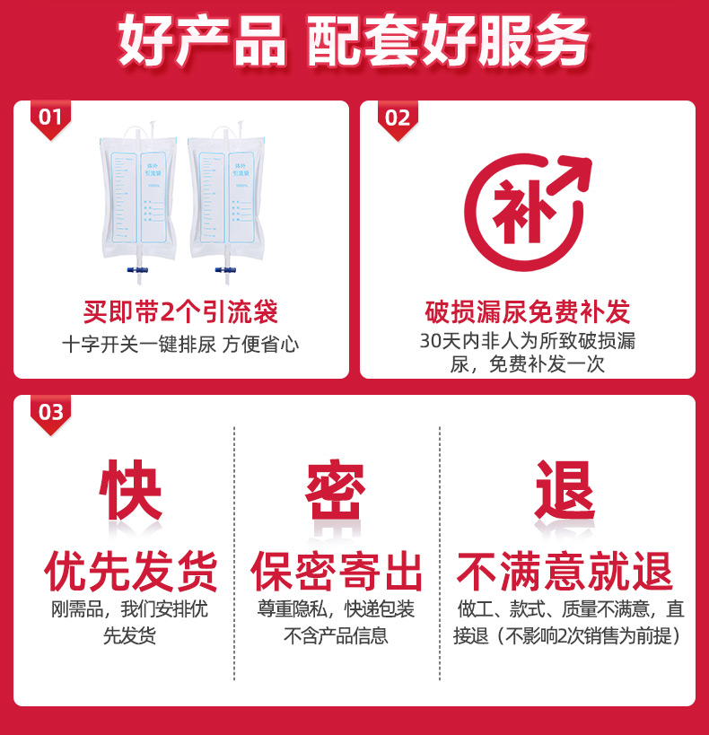 可孚硅胶接尿器男用女士卧床老人小便接尿神器集尿袋老年瘫痪病人 - 图3