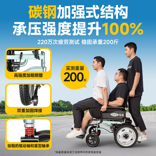 可孚电动轮椅智能全自动老人残疾人老年人专用代步车轻便折叠小型 - 图1