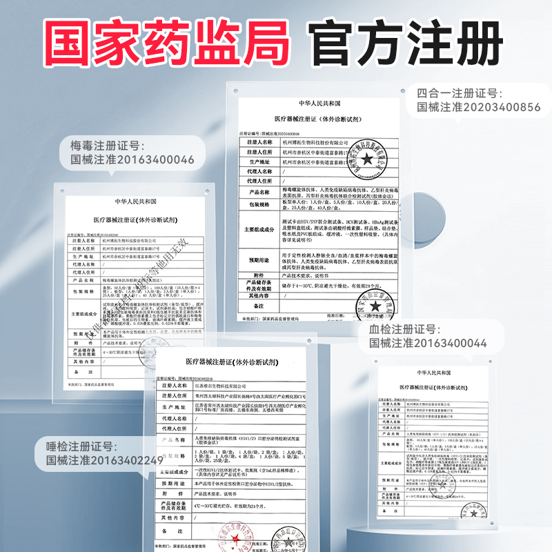可孚hiv试纸艾滋病检测自检自测梅毒性病四联四合一非第五代四代 - 图3