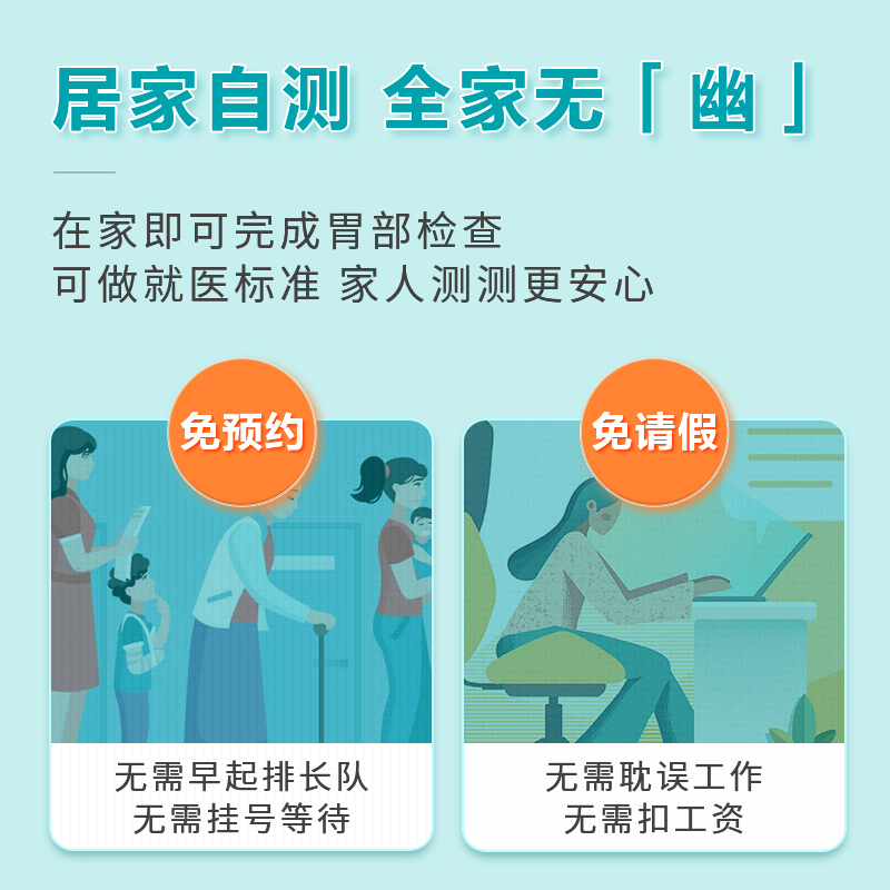 可孚胃幽门螺螺旋杆菌检测试纸口臭胃病抗体自测试剂盒非14吹气卡