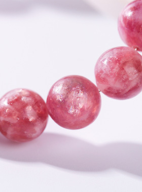 天然祖母晶手链冰透眼红蔷薇石