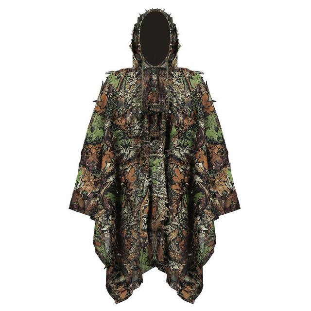 3D Camouflage Ghillie Suit ໃບແລະຫຍ້າ camouflage suit PlayerUnknown's Battlegrounds Cloak Simulation Breathable Outdoor Bird Tactical Shooting Suit