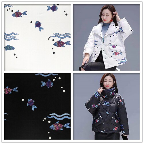 邦民纺织羽绒服面料布料高档印花布防水耐磨耐洗棉服尼龙锦纶数码 - 图0