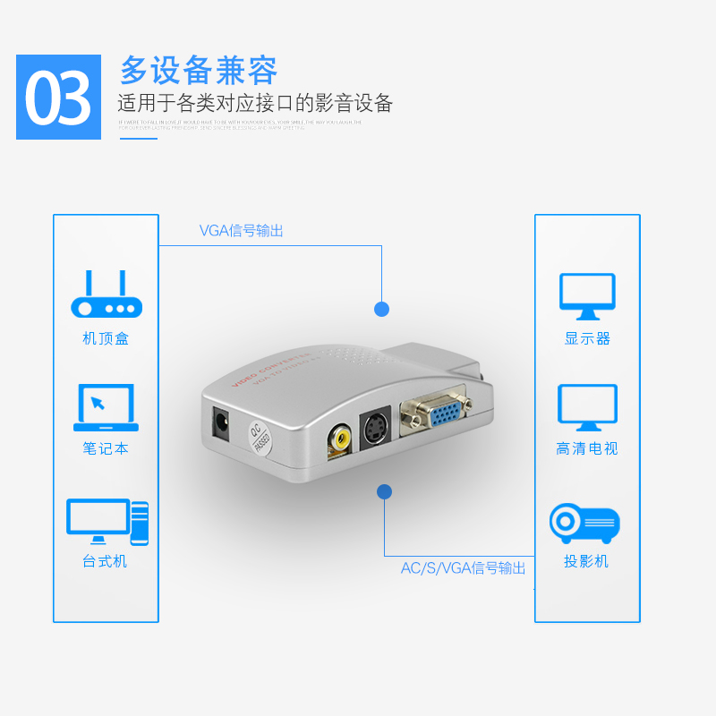 VGA转AV转换器电脑接老电视PC转TV连接器连接线显示器转换线S端子-图1