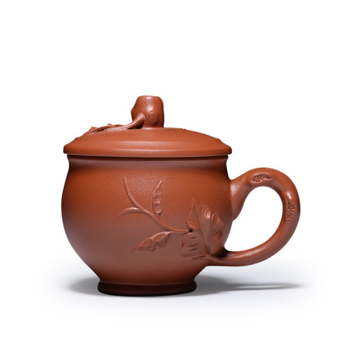 宜兴紫砂杯小泡茶杯办公杯大红袍全纯手工带盖主人杯功夫茶具盖杯 - 图3