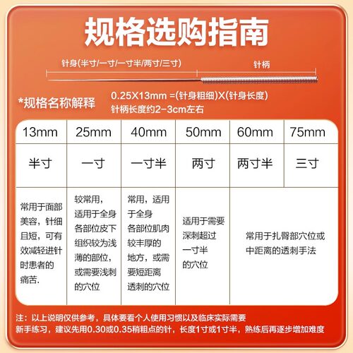 可孚一次性针灸用针500支非银针炙针毫针无菌正品家用医用专用针 - 图3