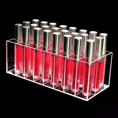 亚克力收纳盒唇彩唇釉口红架24格收纳盒化妆品分隔整理置物展示架 - 图1