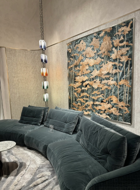 米兰国际家具展品牌同款挂画浮雕肌理装饰画轻奢现代时尚抽象定制