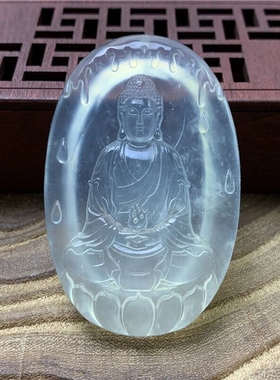 正品冰种菩萨岫玉玉石送礼吊坠